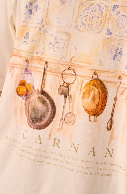 Camiseta CARNAN Family Kitchen Heavy T-shirt Off - White - NewSkull