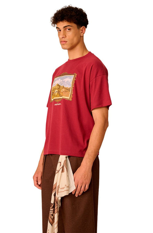 Camiseta CARNAN Ranch Painting Boxy Heavy T-shirt Vinho - NewSkull