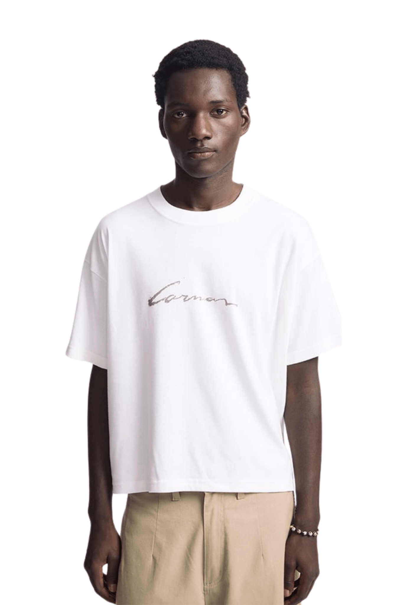 Camiseta CARNAN Signature Boxy Heavy T-shirt Off-White - NewSkull