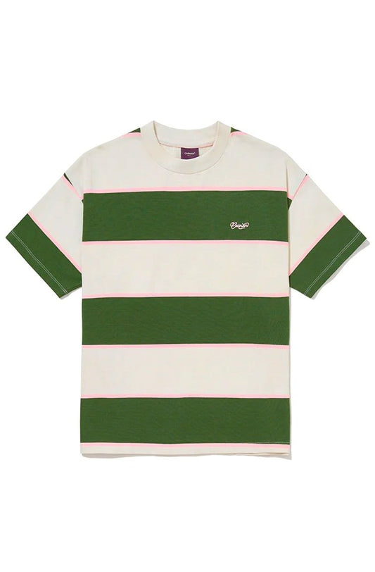 Camiseta CARNAN Striped Premium T-shirt Off - White/Verde - NewSkull