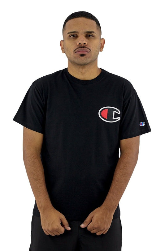 Camiseta Champion Logo Patch C Preta - NewSkull