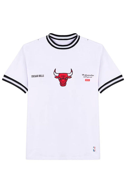Camiseta Dystom Approve X NBA Bulls Branco/Vermelho - NewSkull