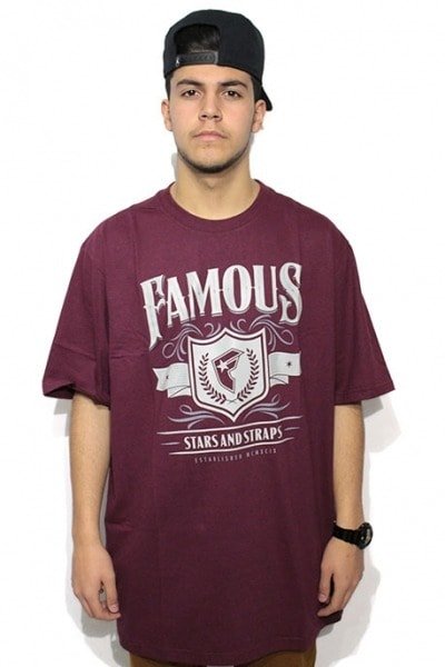 Camiseta Extra Grande Famous Stars And Straps Hard Liquor Bordo - NewSkull