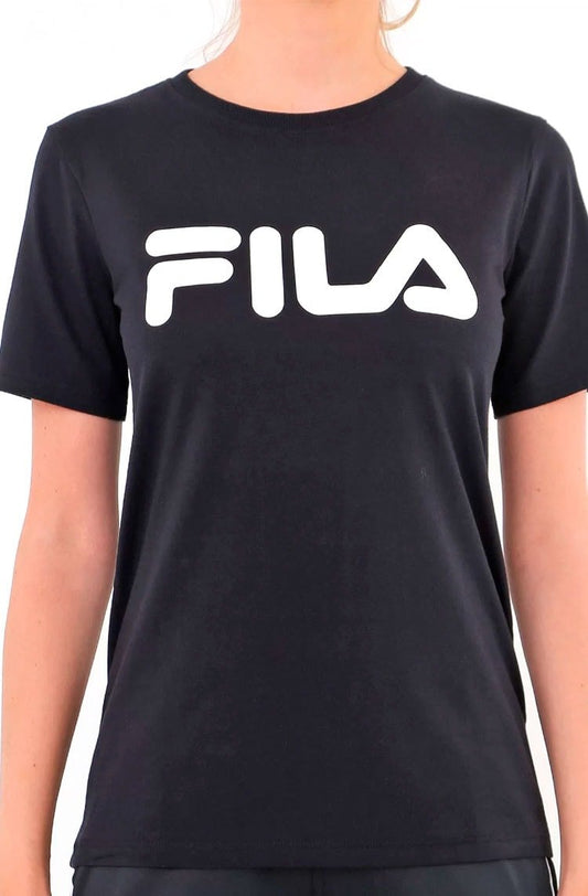 Camiseta Fila Basic Letter Feminina Preta/Branca - NewSkull