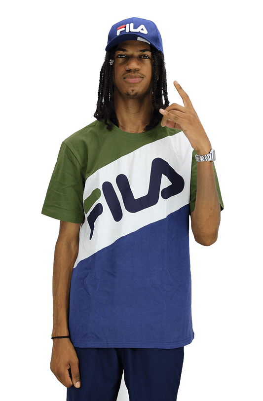 CAMISETA FILA BLOCKED OVERSIZE AZUL/VERDE - NewSkull