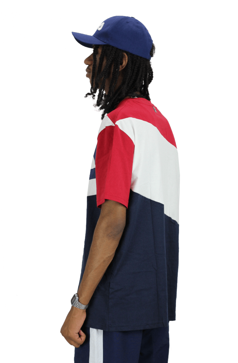 CAMISETA FILA BLOCKED OVERSIZE AZUL/VERMELHA - NewSkull