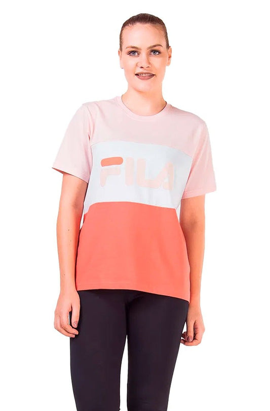 Camiseta FILA Box Alex Feminina Branca/Rosa - NewSkull