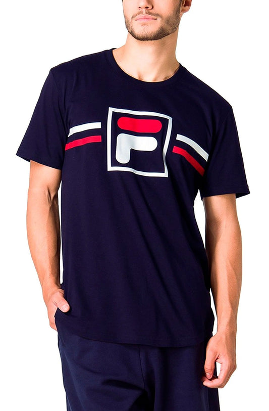 Camiseta Fila Box Stripes Azul - NewSkull