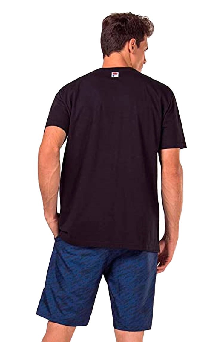 Camiseta FILA Canvas Logo Preta/Preta - NewSkull