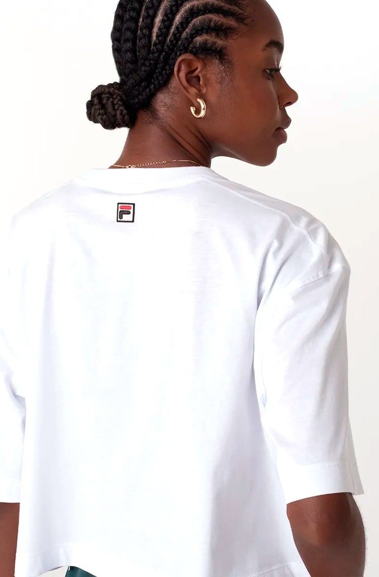 Camiseta Fila Copped Uc Biella Itália Feminina Branco - NewSkull