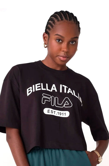 Camiseta Fila Cropped Uc Biella Itália Feminina Preto - NewSkull