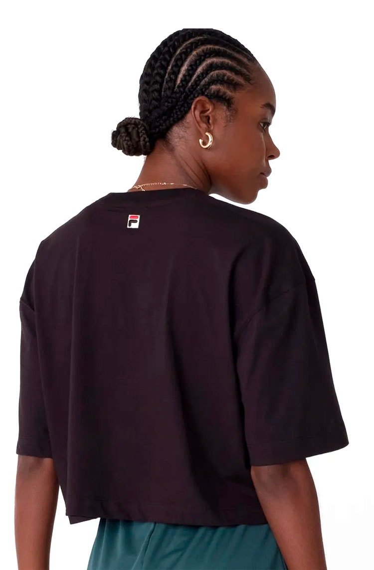 Camiseta Fila Cropped Uc Biella Itália Feminina Preto - NewSkull