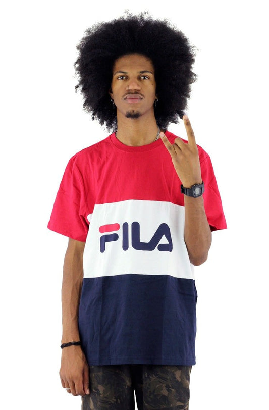 Camiseta FILA Day Mescla Vermelha/Branca/Azul - NewSkull