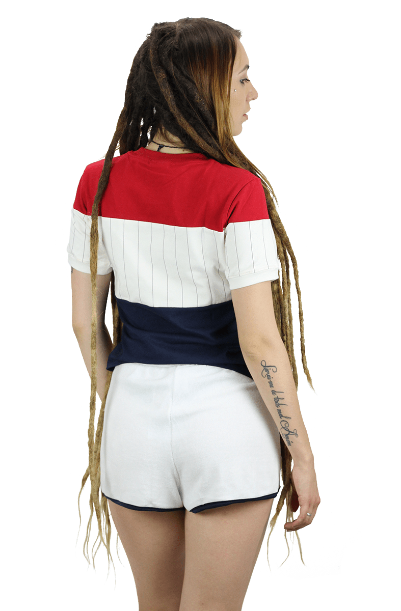 CAMISETA FILA FEMININA CROPPED ALANA AZUL/VERDE - NewSkull