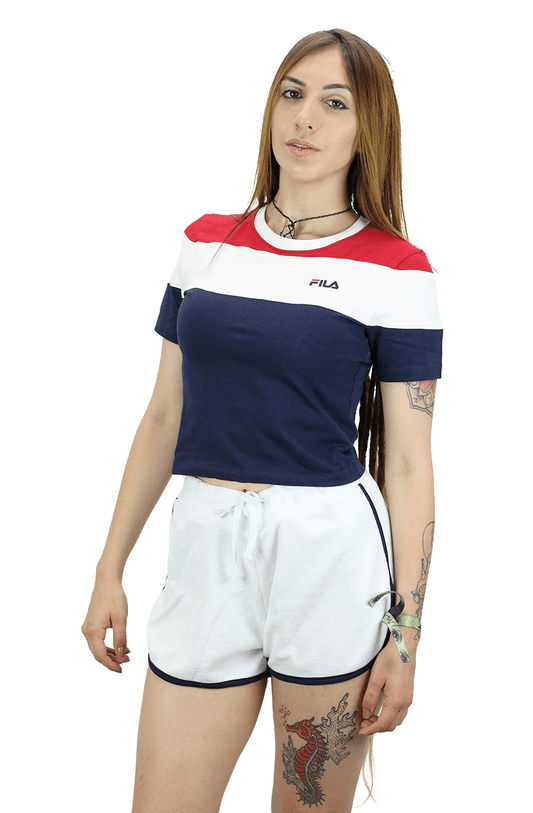 CAMISETA FILA FEMININA CROPPED MAYA AZUL/VER - NewSkull