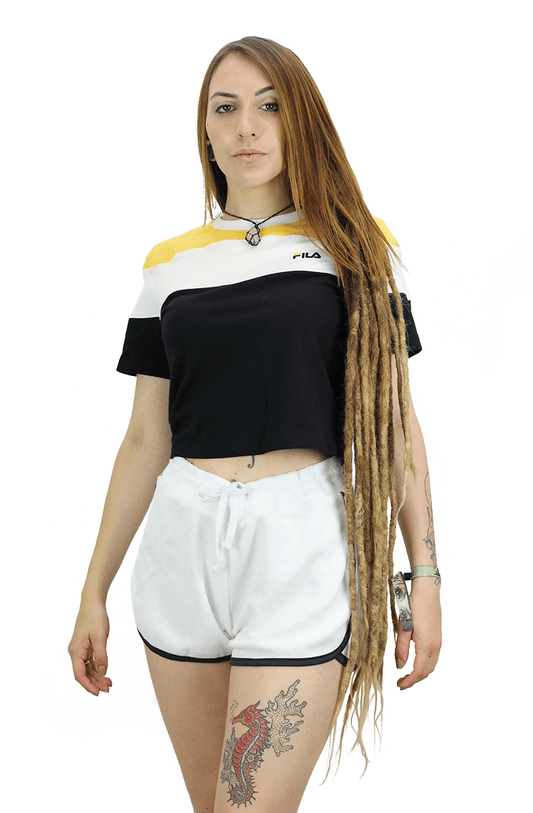 CAMISETA FILA FEMININA CROPPED MAYA PRETO/AMA - NewSkull