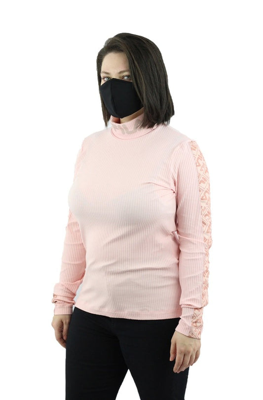 Camiseta FILA Manga Longa Canelado Ribbed Feminina Rosa - NewSkull