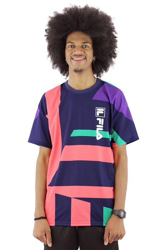 Camiseta FILA Maxi Color Block Azul/Rosa - NewSkull