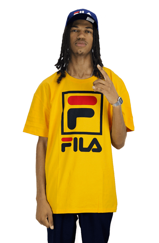CAMISETA FILA STACK OVERSIZE AMARELA - NewSkull