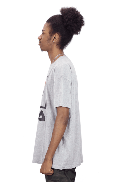 CAMISETA FILA STACK OVERSIZE CINZA - NewSkull