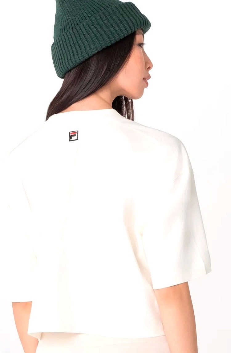 Camiseta Fila Uc Authentic Sport Feminina Bege/Verde - NewSkull