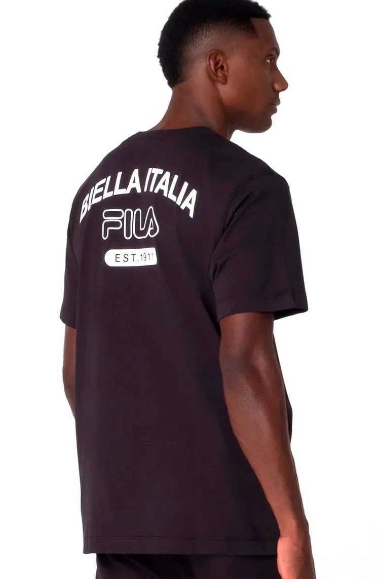 Camiseta Fila Uc Biella Italia Masculina Preto/Branco - NewSkull