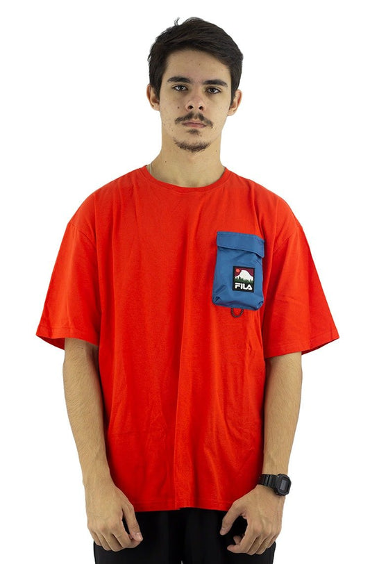 Camiseta Fila Utilitary Laranja/Azul - NewSkull