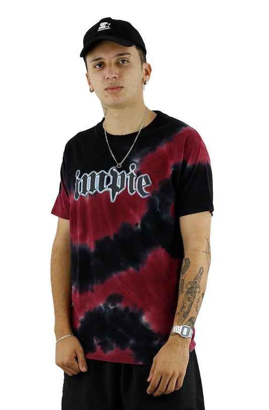 Camiseta Impie Chrome Tie Dye Preta/Vermelho - NewSkull