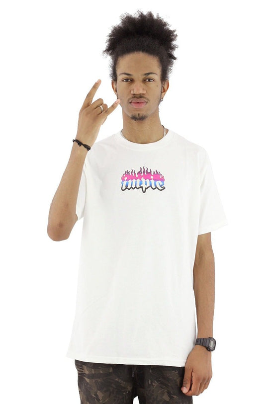 Camiseta IMPIE Flame 8 Branca - NewSkull