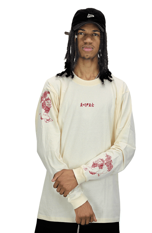 Camiseta Impie Manga Longa Foo Creme - NewSkull