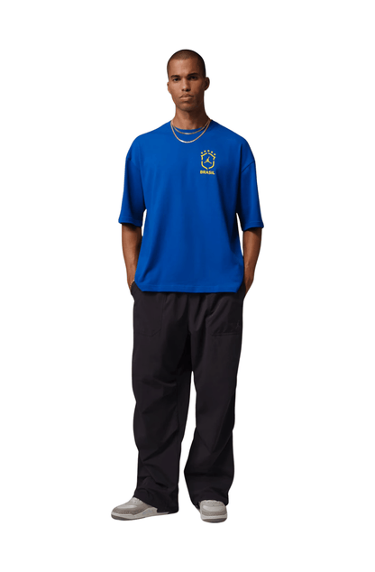Camiseta Jordan Brasil 85 Oversized Masculino Azul/Amarelo - NewSkull