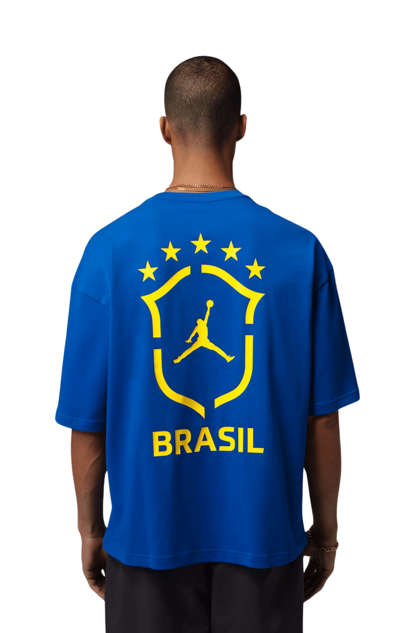 Camiseta Jordan Brasil 85 Oversized Masculino Azul/Amarelo - NewSkull