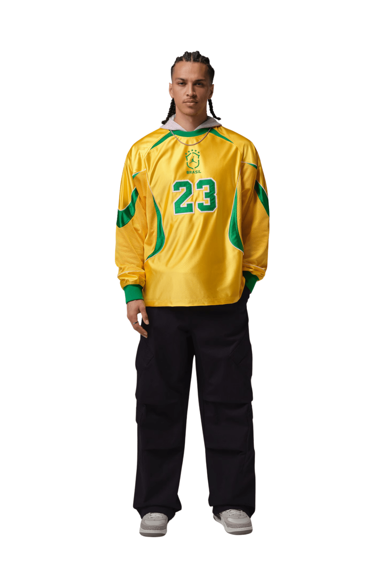 Camiseta Jordan Brasil Manga Longa Goalie Amarelo/Verde - NewSkull