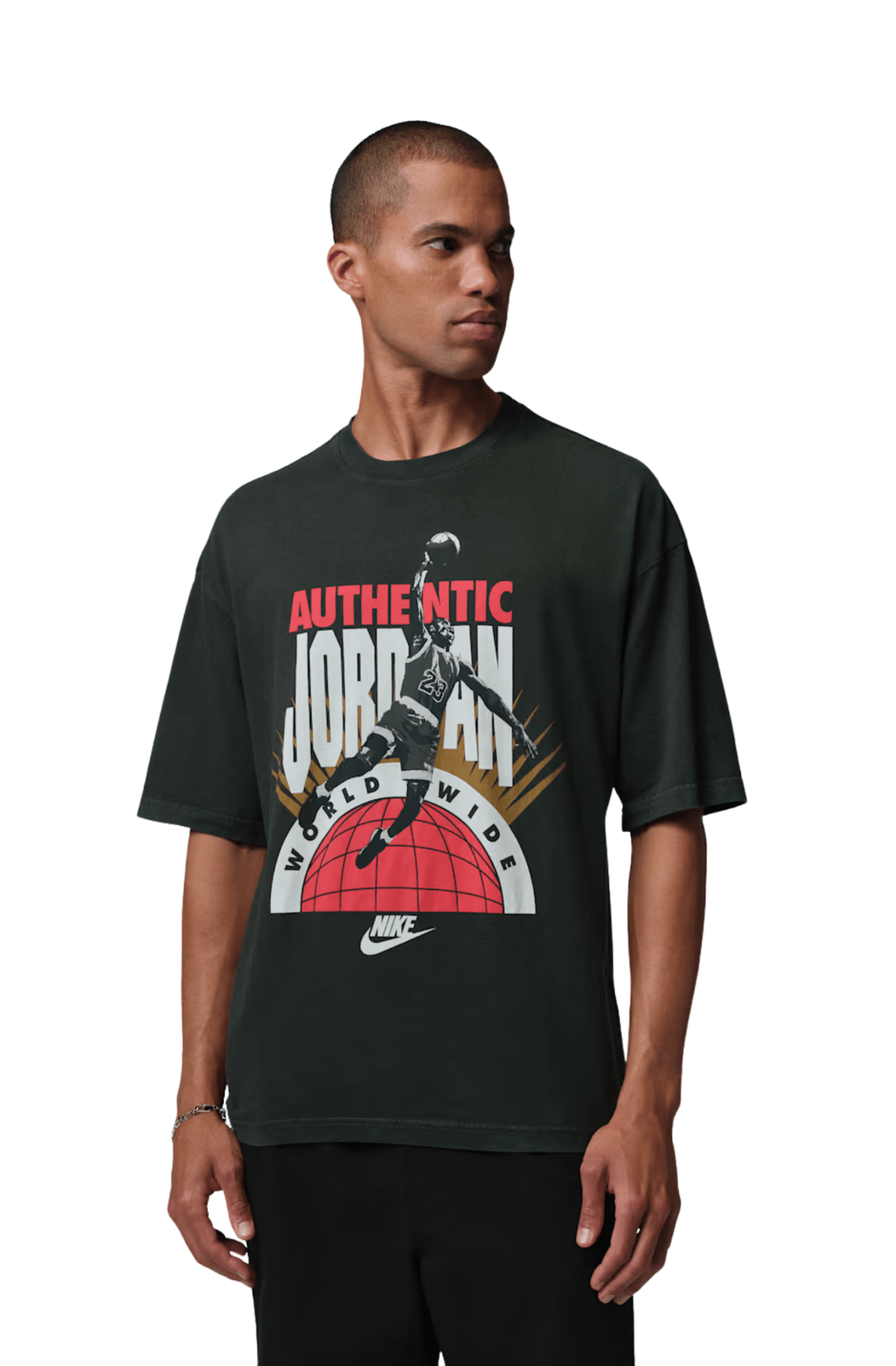 Camiseta Jordan Oversized Authentic Preto - NewSkull