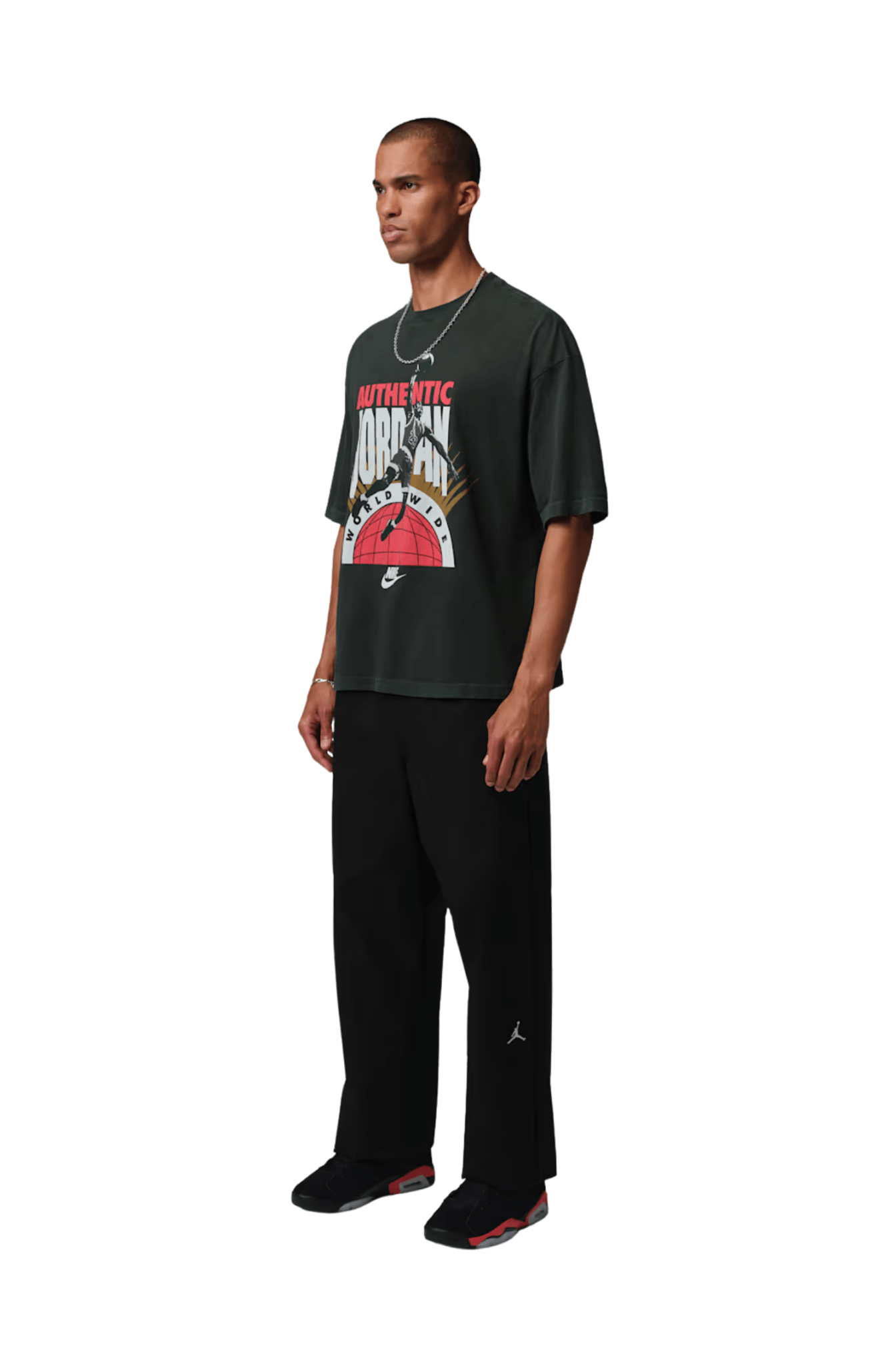 Camiseta Jordan Oversized Authentic Preto - NewSkull