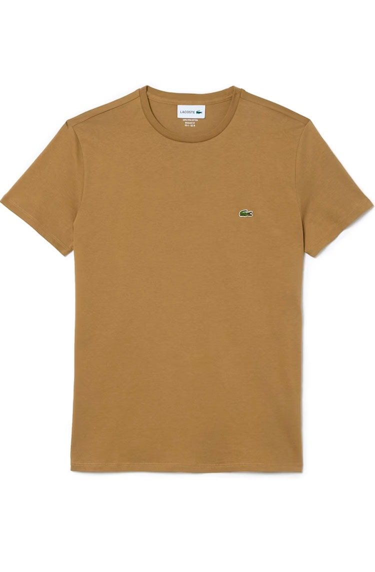 Camiseta Lacoste Algodão Pima Castanho TH670923 IXQ - NewSkull