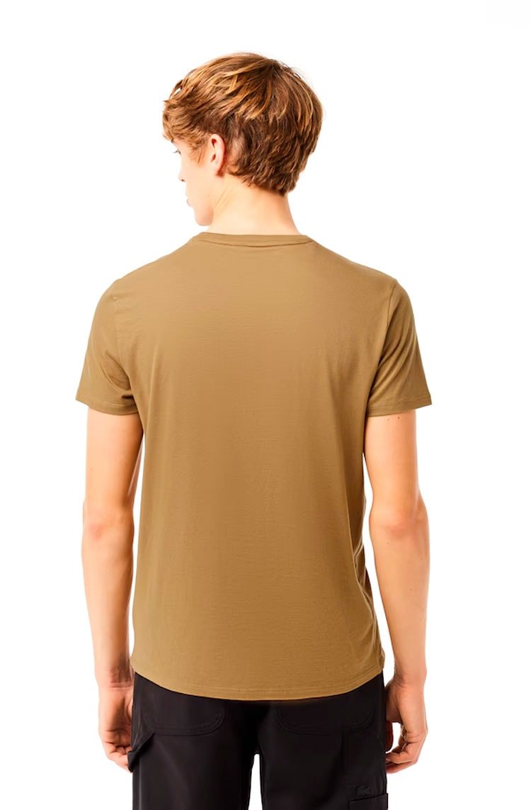 Camiseta Lacoste Algodão Pima Castanho TH670923 IXQ - NewSkull