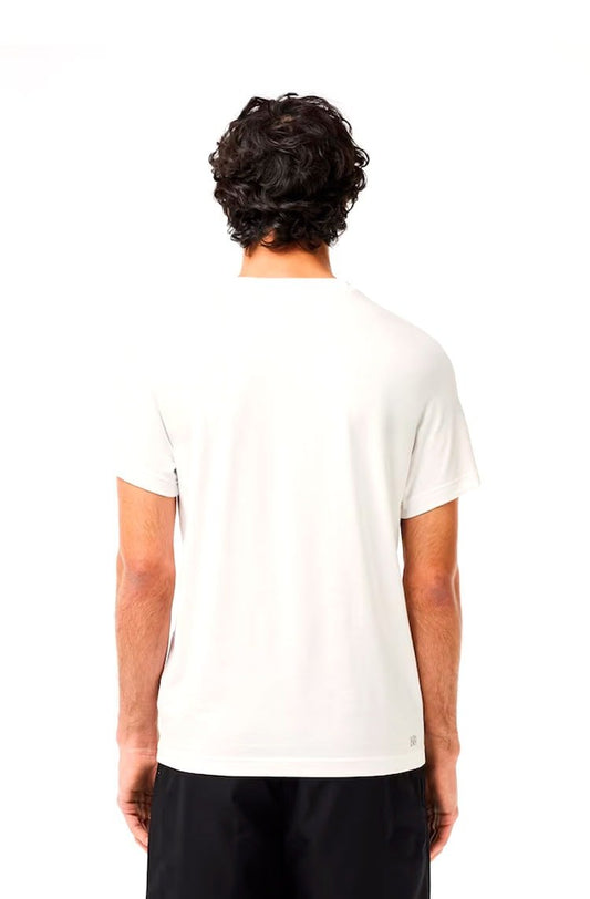 Camiseta Lacoste Esportiva Ultra - Seca com Estampa Branco - NewSkull