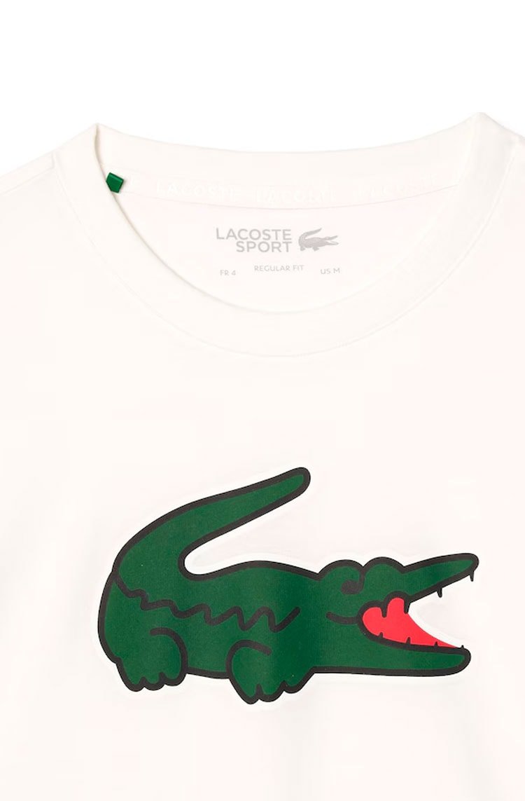 Camiseta Lacoste Esportiva Ultra - Seca com Estampa Branco - NewSkull
