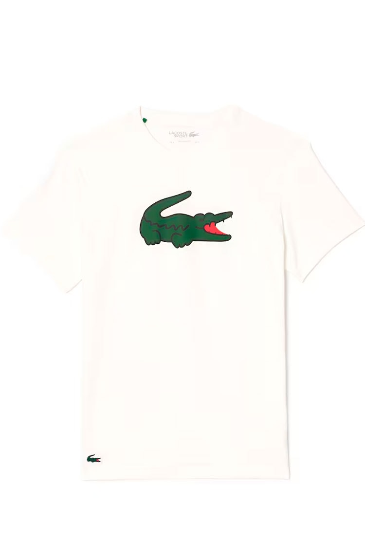 Camiseta Lacoste Esportiva Ultra - Seca com Estampa Branco - NewSkull