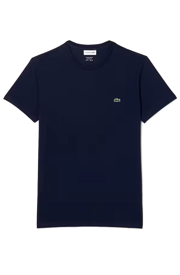 Camiseta Lacoste Masculina Algodão Pima Azul Marinho - NewSkull