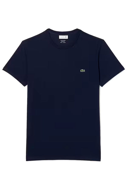 Camiseta Lacoste Masculina Algodão Pima Azul Marinho - NewSkull