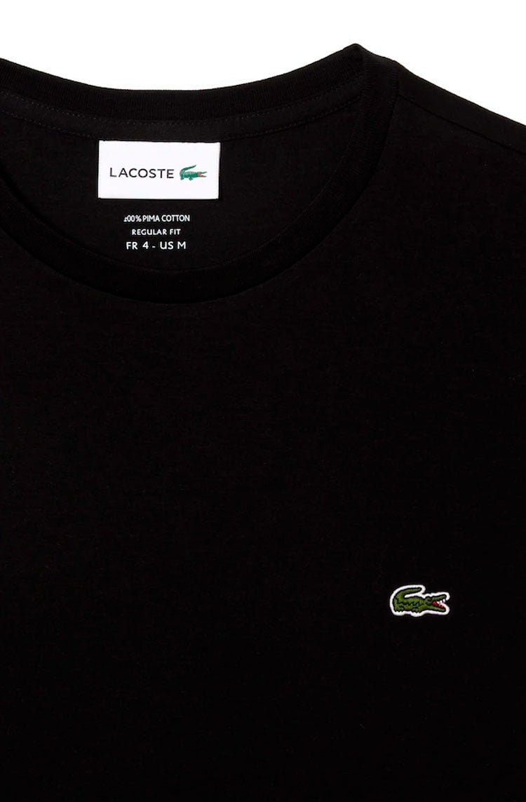 Camiseta Lacoste Masculina Algodão Pima Preto - NewSkull