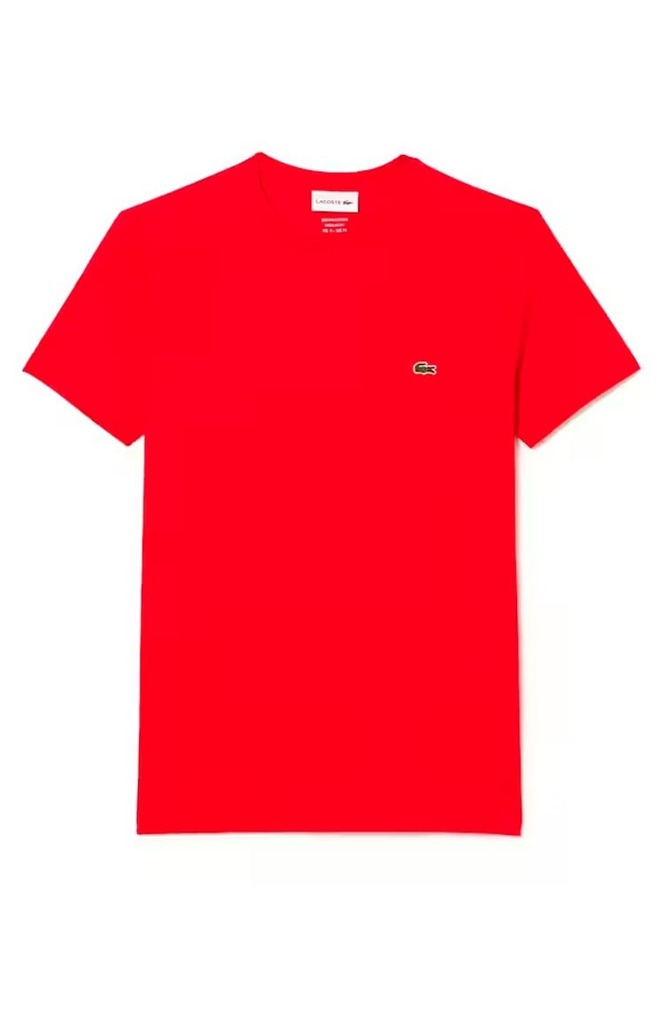 Camiseta Lacoste Masculina Algodão Pima Vermelho - NewSkull