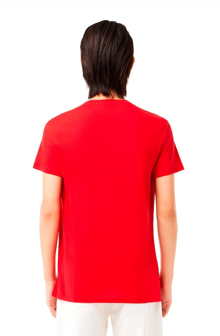 Camiseta Lacoste Masculina Algodão Pima Vermelho - NewSkull