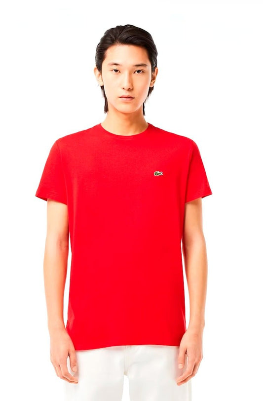 Camiseta Lacoste Masculina Algodão Pima Vermelho - NewSkull