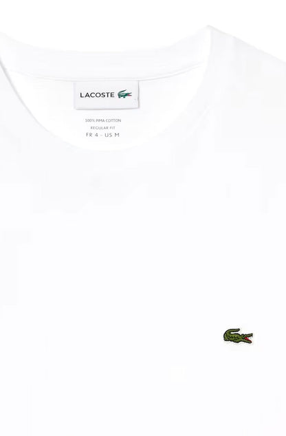 Camiseta Lacoste Masculino Algodão Pima Branco - NewSkull
