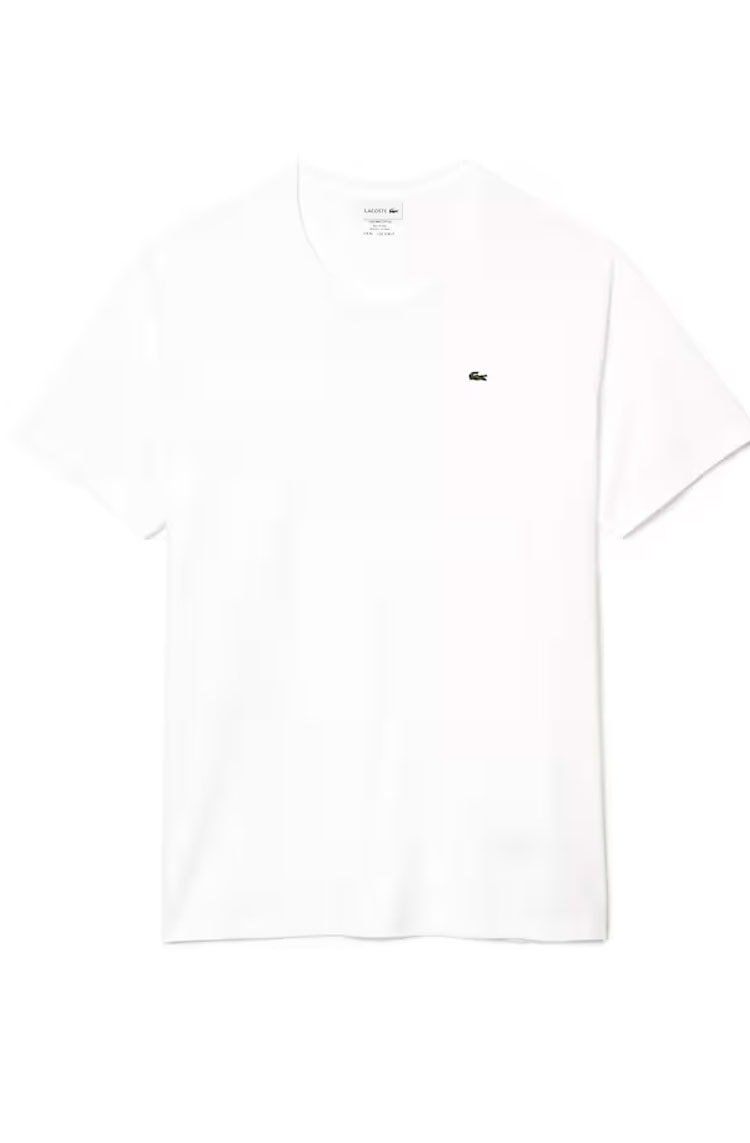 Camiseta Lacoste Masculino Algodão Pima Branco - NewSkull
