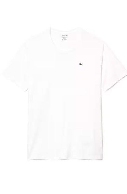 Camiseta Lacoste Masculino Algodão Pima Branco - NewSkull