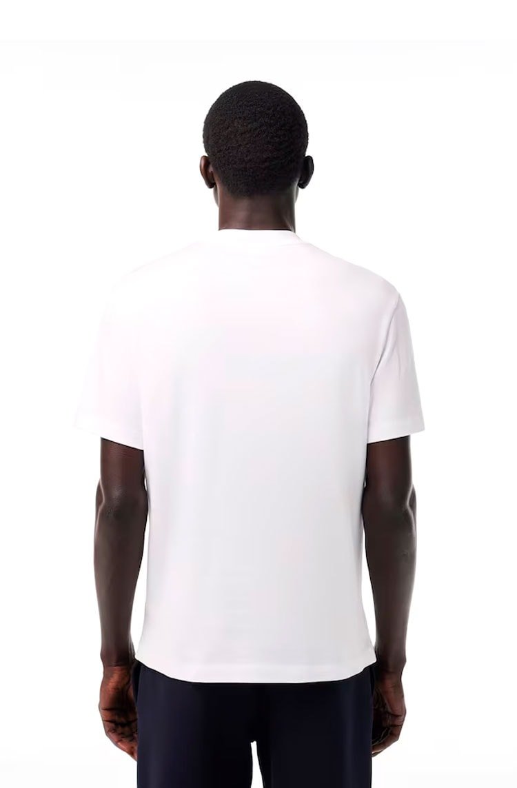 Camiseta Lacoste Masculino Classic Logo Tênis Triplo Branco - NewSkull